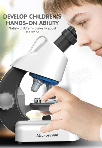 Imagen 2 de 8 de Microscopio Para Niños 100x-1200x Luz Led Y Accesorios