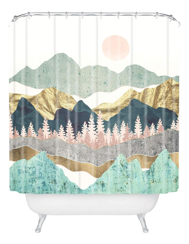 Spacefrogdesigns Summer Vista Cortina De Ducha, 72 X 69...