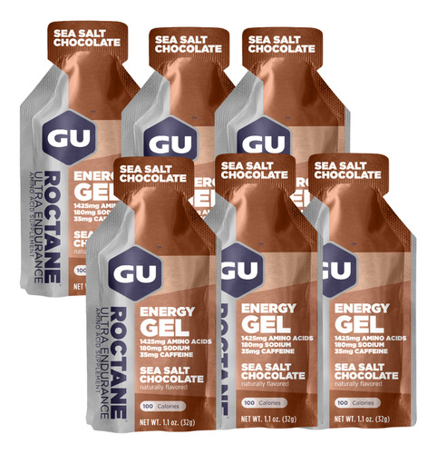 6 Geles Gu Roctane Sea Salt Chocolate Ultra Endurance