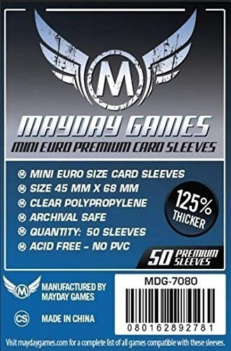 Funda Mica Cartas Mayday 45 X 68 Mm Mini Euro Premium 50 Und