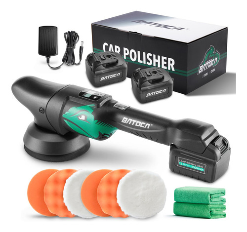 Buffer De Pulidor Orbital Inalámbrico Con 2 Baterías Y Lcd