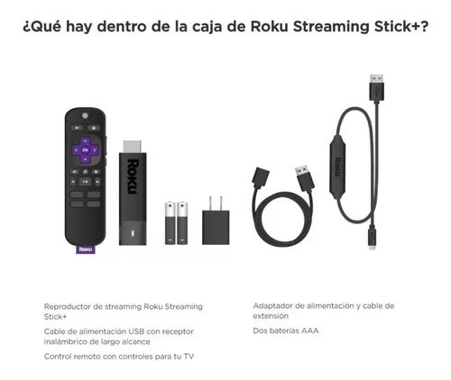 Media Roku Streaming Stick+ 4k Hdr Hd Wifi Dolby Atmos Color Negro