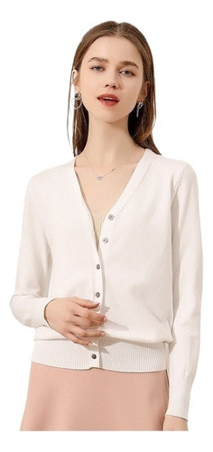 Sueter Sueter Mujer Moda Sueter Dama Abierto Botones Abrigo