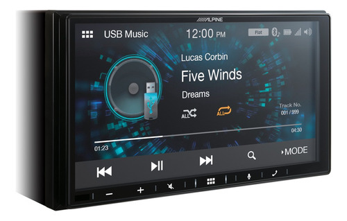 Autoestereo Alpine Pantalla Lcd Táctil 7 Pulgadas 2 Din 4 Ch Negro