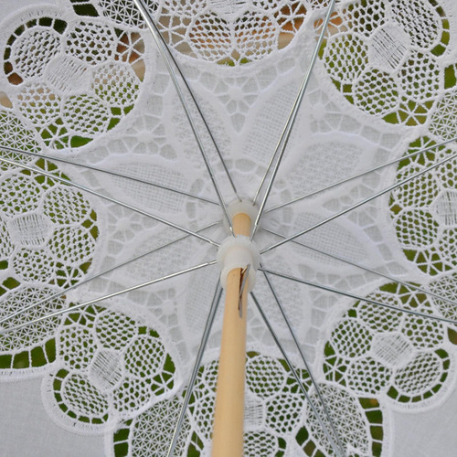 Guarda-chuva De Renda Decoração Com Alça De 52x60cm