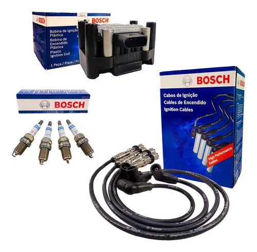 Kit Bobina + Cables+ Bujias Bosch Vw Gol Trend 1.6 8v