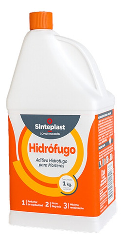 Hidrófugo Int Ext Impermeabilizante Morteros Sinteplast 1 Lt