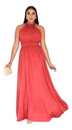 Vestido cor goiaba para madrinha sales