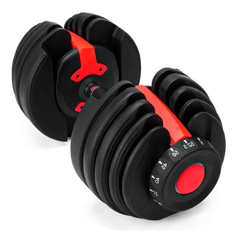 Mancuerna Ajustable Premium De 5 A 52.5 Lb Gym / Gimnasio Color Negro
