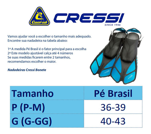 Kit Mergulho Máscara+snorkel+nadadeira Cressi Bonete
