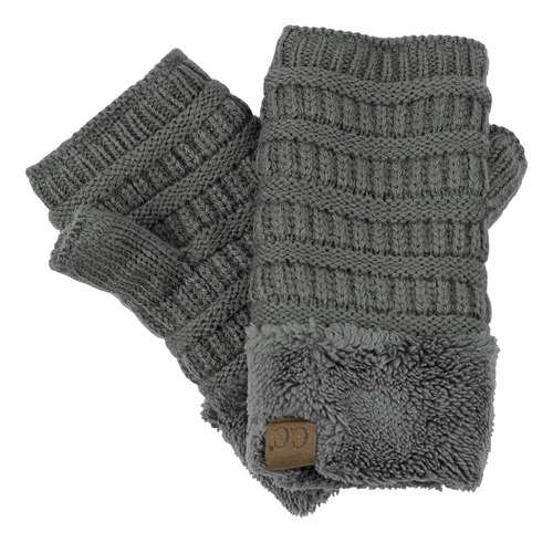 C.c Guantes De Invierno Con Forro Polar De Medio Dedo Sin De
