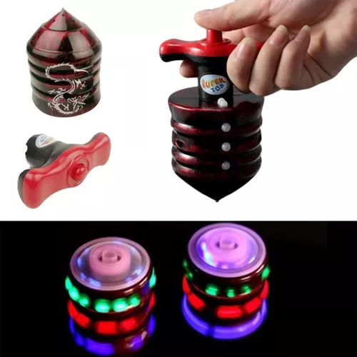 Brinquedo Peão Musical Luminoso Com Lançador - Importados NAVI Atacado