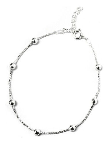 Pulsera Bolitas Plata Fina 925