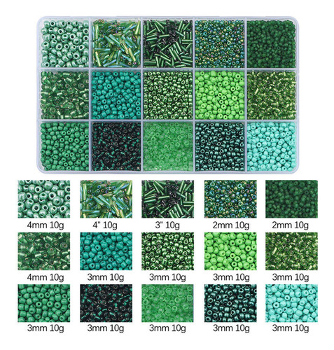 Cuentas De Vidrio Para Hacer Pulseras, Cuentas Verde Oscuro