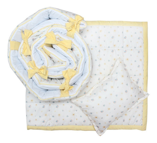 Juego De Cuna Cary Bebé Basics 4 Piezas Cuna 95x140 Cm Color Amarillo