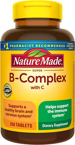 Complejo Super B Con Vitamina C Nature Made 250 Tabletas