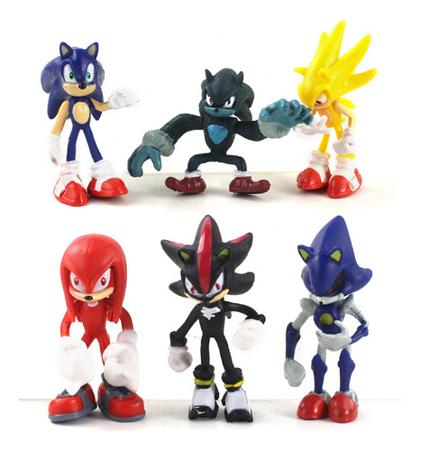 Maquetas Coleccionables De Figuras De Sonic Para Niños, 6 Un