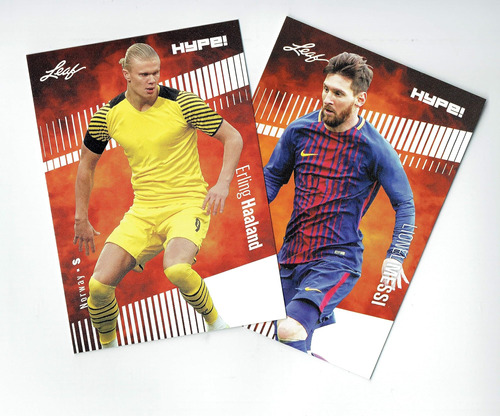 2) Lote De Cartas Nuevas Lionel Messi Y Erling Haaland 2022 