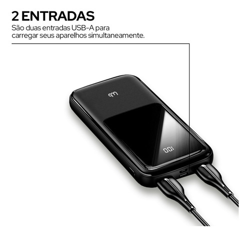 Carregador Portátil Powerbank 10000mah Wb 2 Portas Celular