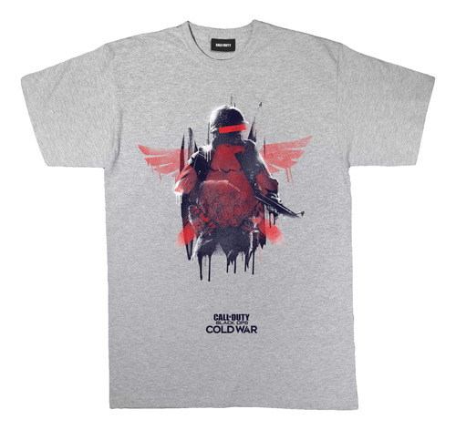 Camiseta Call Of Duty Black Ops Cold War Soldado Alado, Cinz