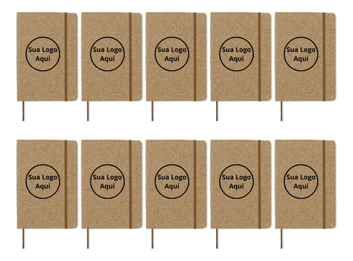 Caderno Anotação Bloquinho Personalizado Logo 10 Und Cor Bege