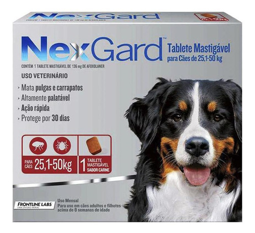 Nexgard 25 A 50kg Com 3 Unidades