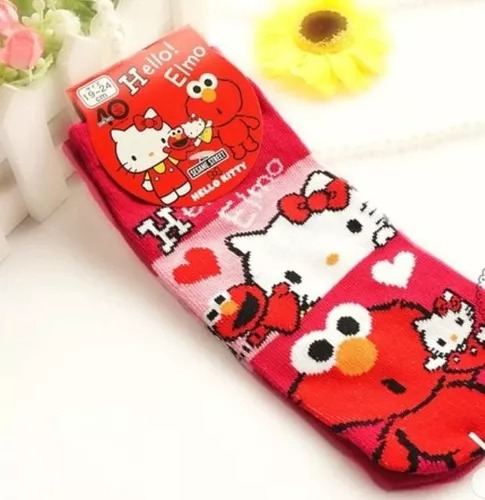 10 Pares De Calcetines Hello Kitty Elmo Diseños Mayoreo