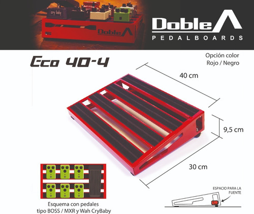 Imagen 4 de 4 de Bolso Estuche Semi Rigido Para Pedalboard Doble A - Eco 40-4