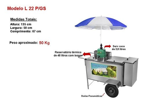 Imagem 2 de 4 de Carrinho Para Água De Coco Oferta