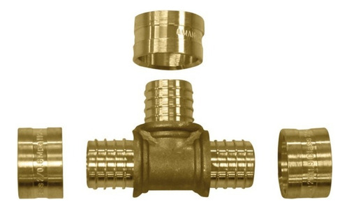 Te Metal Pex Água Dn20 (3/4 Polegada) 97444 - Amanco Cor Bronze