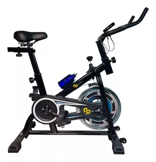 Bicicleta Ergométrica Spinning Preta E Azul + Garrafinha