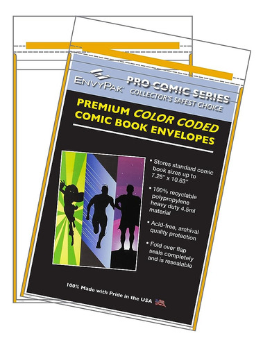 Envypak Premium Color Coded Comic Book Sleeves Ultra Thick 4