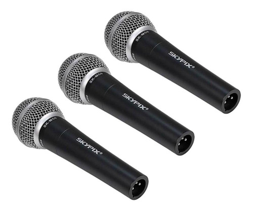 Kit Com 3 Microfones Dinamico Skypix Tipo Beta Sm58 Prof