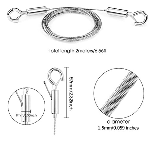 Cable Ajustable Para Colgar Cuadros, 2 Unidades, Kit De Marc