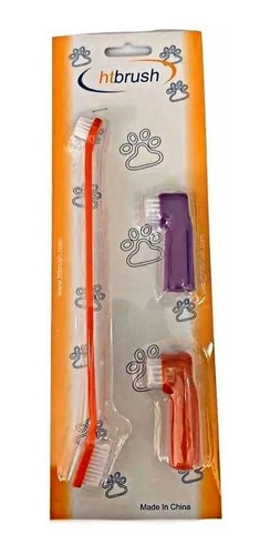 Kit Cepillo De Dientes Para Mascotas 20cm Aseo
