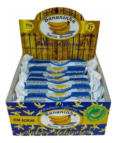 Doce Bananinha Santa Branca Zero Açúcar 100% Natural C/21un 