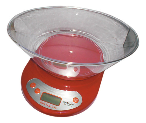 Balanza Cocina Digital Plato Reposteria 1g A 5kg - Roja