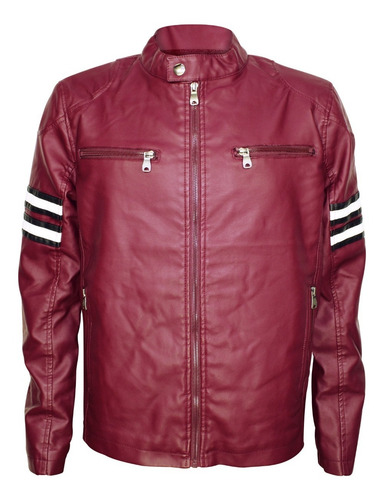 Imagen 2 de 7 de Chamarra Roosevelt Biker Vini Piel Slim Fit Super Calidad