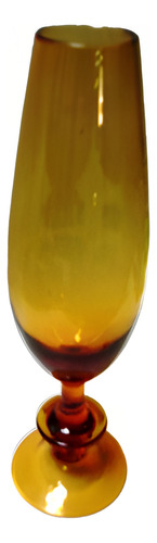 Copa Decorativa Grande Vidrio Color Caramelo Años 70 (Usado)