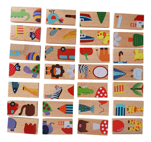 Juego De 28 Piezas De Rompecabezas De Madera, Juego De Bloqu