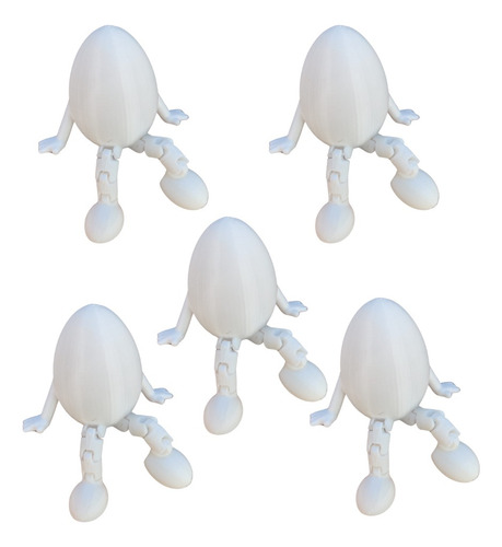 Huevos De Pascua Con Piernas Articuladas Para Pintar 5 Pzas