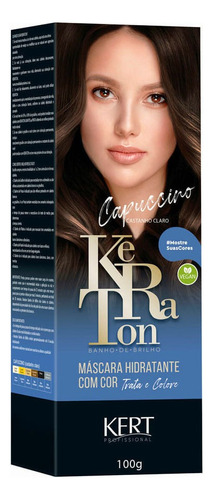Kit Tinte Kert Cosméticos  Keraton Baño de brillo Máscara hidratante com cor tom capuccino para cabelo