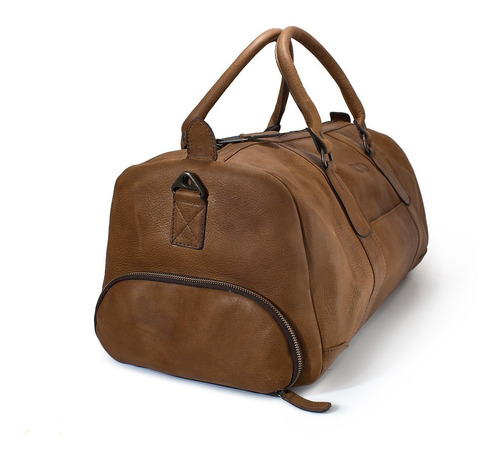 Imagen 2 de 6 de Maleta Duffle De Viaje Con Zapatera Piel Genuina Mod. Cancun