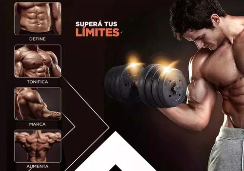 Kit Mancuernas Cromadas A Rosca + 20 Kg En 4 Discos De 5 Kgs
