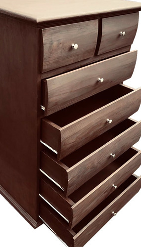 Imagen 1 de 4 de Cómoda Cajonera Mueble Pino Madera Maciza Con Rieles 7 Cajon