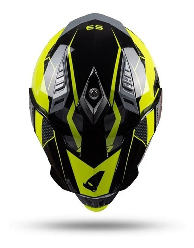 Imagen 9 de 9 de Casco Ufo Aries - Black/neon Yell- Off Road/enduro-
