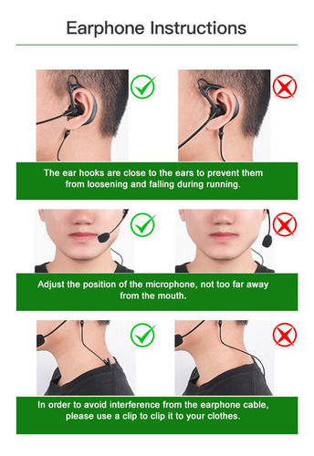 . Rbitro Auricular De Una Sola Oreja Con Cable Micrófono De