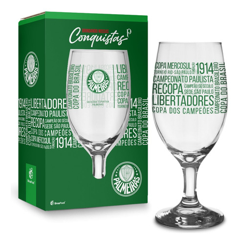 Taças Brasfoot Taça Palmeiras De 300ml Cor Brancopor Unidad