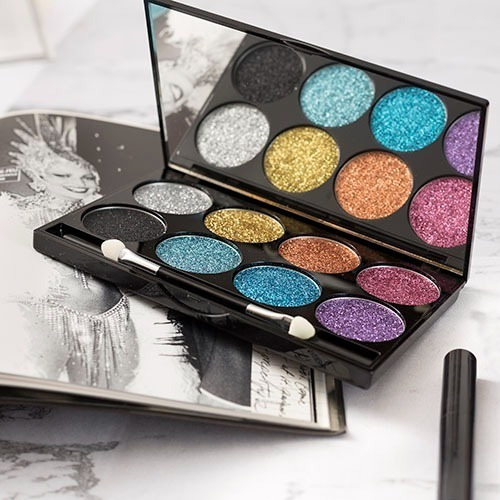 Imagen 6 de 8 de Paleta De Glitter Compact Glitter X 8 Con Espejo Xúlu Z487
