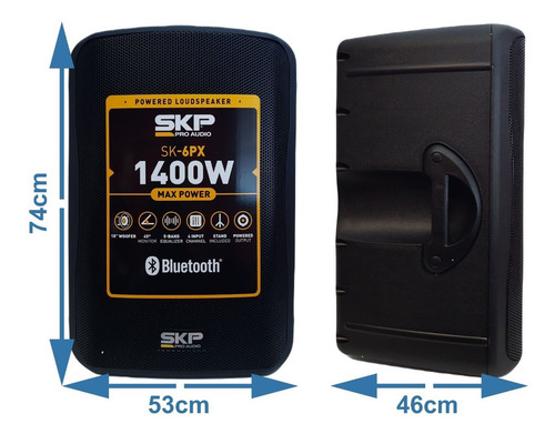 Monitor de escenario SKP SK-6PX con bluetooth negro 110V/220V
